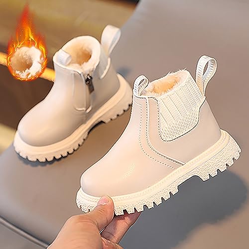 Kids Girls Ankle Bootie Side Zipper Short Suede Booties Slip on Faux Leather Booties Side Zip Low Heels Little Big Kid4