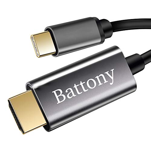 Battony USB C to HDMI Cable for Home Office 6ft 4K,Type-c hdmi [Thunderbolt 3 Compatible] for MacBook Pro 2017-2020, MacBook Air/iPad Pro 2018, Samsung Galaxy S10/S9, Surface Book 2 and More