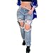 Générique Short Twerk Jean Boyfriend déchiré pour Femme Jean Large en Denim Vieilli