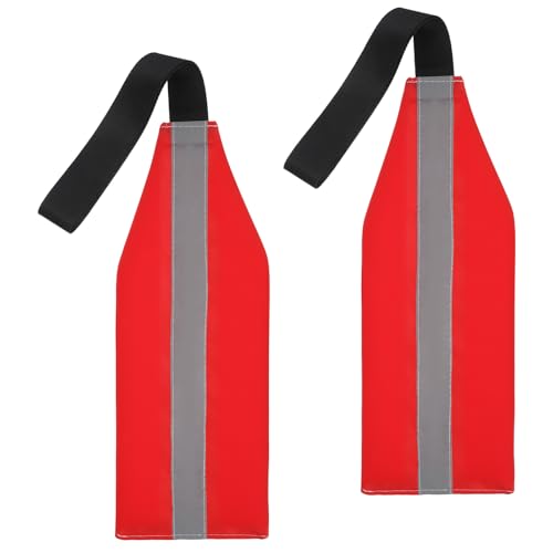 Thinp 2 Pcs Kayak Flag Reflective Red Flag for Truck Loads High Visibility Reflective Safety Flags for Trucks Travel Red Tow Trailer Flags for Kayak Accessories Canoe Boat