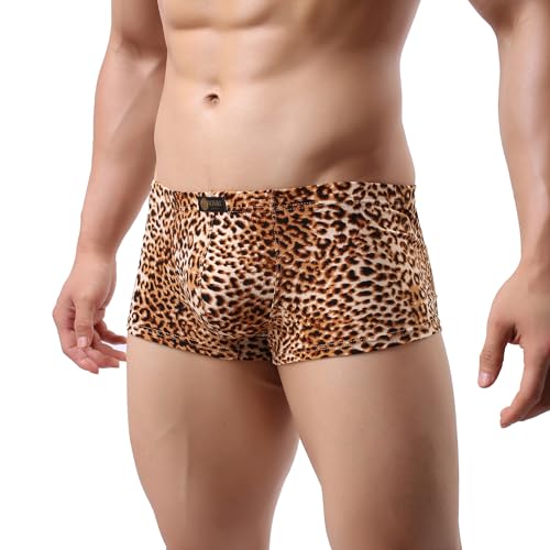 Sexy Men's Thong Leopard Underwear Low Rise Animal Print Pouch Bikini Briefs Undie2