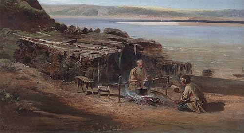 Impression d'art Pêcheurs sur la Volga - Toile décorative haute définition 60x90cm