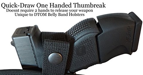 Dtom Better Belly Band Neoprene Holster For Concealed Carry - Superior Craftsmanship L Ambid. W Trigger Guard | Small To Medium Guns Glk 19, 17, 42, 43, Ruger Lc9, Sr9C, Xd Compact #TOP3