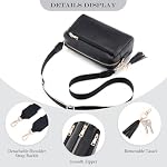 Damen Handy Umhängetasche,Veganem Leder Crossbody Schultertasche,Breiter Riemen Abendtasche mit drei Reißverschlussfächern Handtaschemit mit Kartenschlitz Verstellbar Abnehmbar Schultergurt – Bild 5