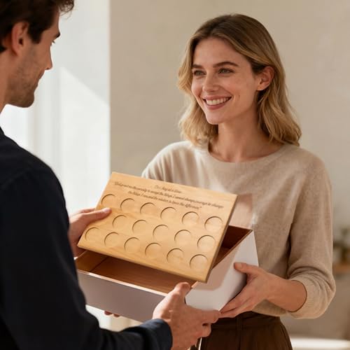 BrightRow AA Coin Holder Display Solid Wood Sobriety Coin Display Case for 1.38 Inches NA Medallions Holds 18 Sober Recovery Chips Sobriety Gifts for Men Women Support and Inspirational by BrightRow - Image 6