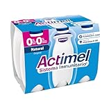 Actimel Yogur bebible natural- con probioticos, vitaminas y 0% azúcares - Pack 6x100g