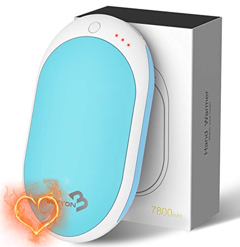 Hand Warmers Rechargeable, 7800mAh Electric Lasting Heating Handwarmer Portable USB Powerbank Reusable Pocket Winter Heater Safe for Body Men Women Elderly Gifts Outdoor Hiking Heating Arthritic Toes
