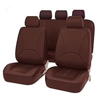 Lederen Autostoelhoezen Volledige Set, Voor Toyota Yaris/GR Yaris Stoelhoes Ademend Waterdicht Antislip Volledige Set Stoelhoezen Interieur Accessoires,Coffee Style