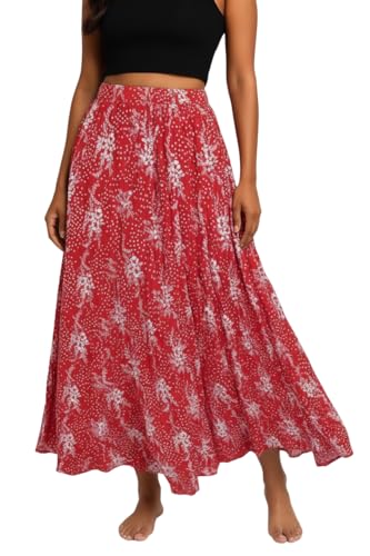 Image of Premium Long Skirt | Stylish Long Crushed Cotton & Unique Prints | Floor Length Skirt for Women | Elastic Waist Premium Maxi Skirt - Comfortable Casual Wear