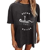 Wukreran Graphic Tees for Women Vintage 90S Summer Y2k Tops for Women Aesthetic Graphic Tees Vintage Clothes Baggy Shorts Sleeve Tshirts Trendy Oversized Blouse