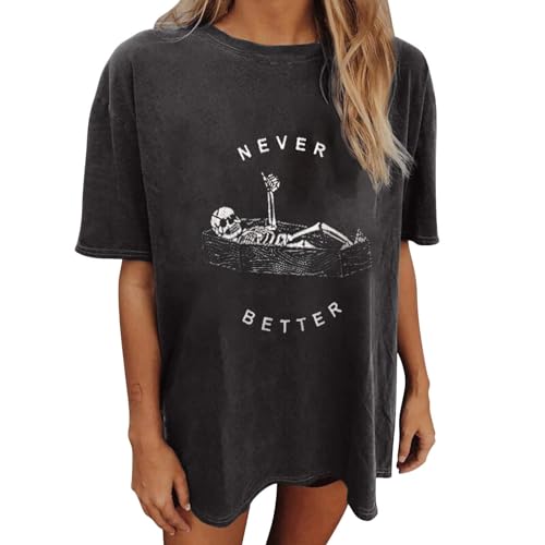 Wukreran Graphic Tees for Women Vintage 90S Summer Y2k Tops for Women Aesthetic Graphic Tees Vintage Clothes Baggy Shorts Sleeve Tshirts Trendy Oversized Blouse