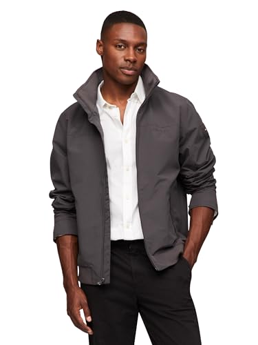 Tommy Hilfiger Men's Lightweight Waterproof Regatta Jacket, Grey Skies Medium