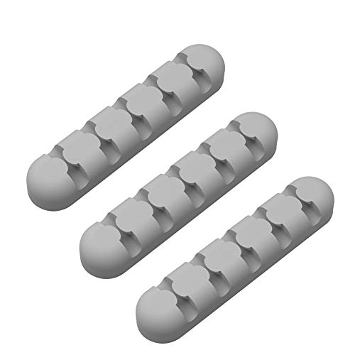 ORICO Cable Management Cord Organizer 5 Channel Desk Cable Clips Wire Cord Holder for Power Cords and Charging Accessory Cables, Mouse Cable, PC, Office and Home Cord Organizer Desk(Gray, 3 pcs)