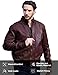 WenVen Men's Faux Leather Jacket Fashion Vintage Coat Wine Red XL