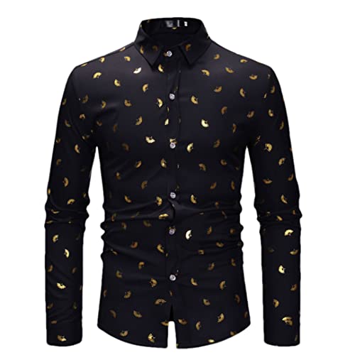 Chemise imprimée homme coupe droite finie la sensation d'engoncé noir bleu
