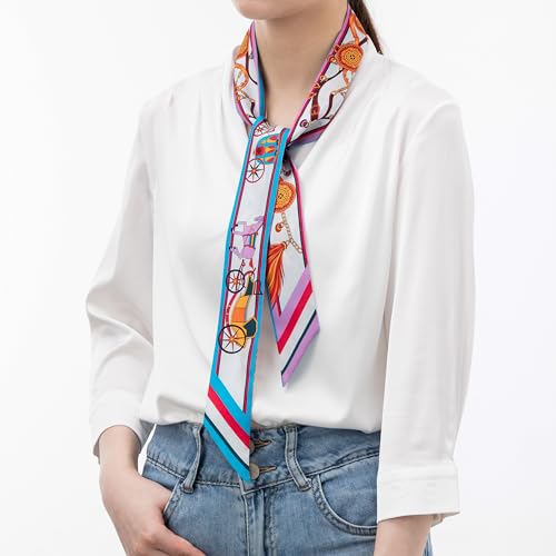 100% Mulberry Silk Scarf for Women Neck, Handbags,Bags, Purse, Hair Head Ribbon Skinny Scarf Silk Headband Scarf3