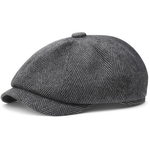 PjuQow Schiebermütze Herren, Baskenmütze im Peaky Blinders...