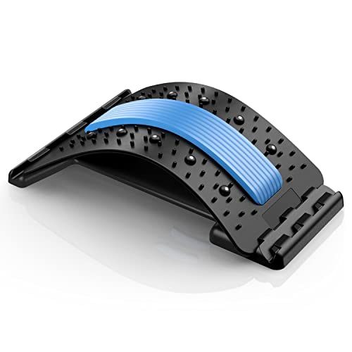 CNON Back Stretcher for Low Back Pain Relief, Multi-Level Back Cracker Board, Lower and Upper Back Popper for Herniated Disc, Sciatica, Scoliosis, Black
