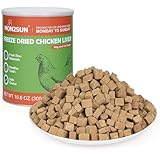 MON2SUN Freeze Dried Chicken Liver Cat and Dog Treats, Single Ingredient Natural and Healthy Dog Snacks, High Protein Training Treats & Food Topper, 10.6oz