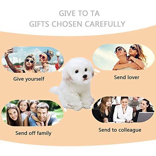14" Realistic Plush Maltese Dog, Stuffed Animal Puppy Dog Toys, Soft Plush Pillow Birthday For Kids And Adult, White #TOP5