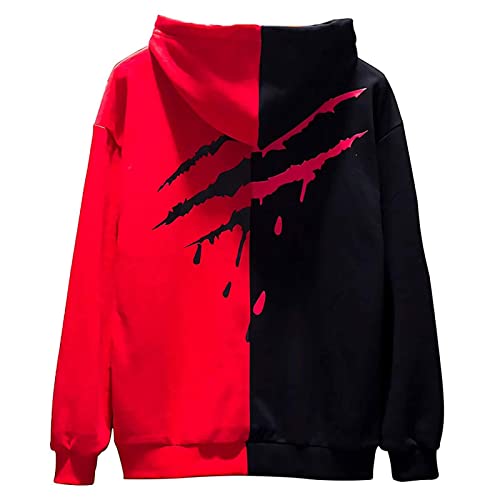 XIAOYAO Hombre Sudadera con Capucha Techwear Hip Hop Manga Larga Hoodie Deportiva Casual Jersey
