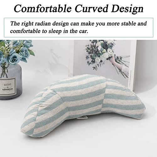 Image of Car Seat Travel Pillow Neck Support Cushion Pad for Kids, WenMei Super Soft Headrest Shoulder Pad in Car, Universal Safety Belt Sleeping Pillow for Children Adults, Compatible with All Cars (Green)