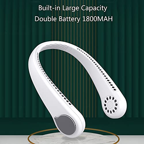 Ventilateur de cou portable et rechargeable blanc à 3 vitesses - 3
