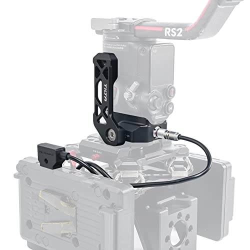 La piastra di base dell'alimentatore per RS 2/RS 3 Pro si attacca direttamente alla base della RS 2 e consente di alimentare il giunto cardanico tramite batterie Gold o V-Mount tramite il cavo P-tap incluso a 2 pin.