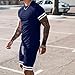congluoki Mens Short Sets 2 Piece Outfits Fashion Short Sleeve Summer Tracksuits Casual Set with Pockets Navy Blue S