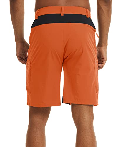 Magnivit Camping Shorts For Men Lightweight Shorts Climbing Cargo Shorts Relaxed Fit Shorts Capri Cargo Shorts Nylon Short Pants Orange #TOP2