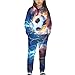Renewold Soccer Galaxy Space Fashion Pullover Hooded Sweatshirt & Sweatpants 2pcs Outfits Set Size 8-9 Years