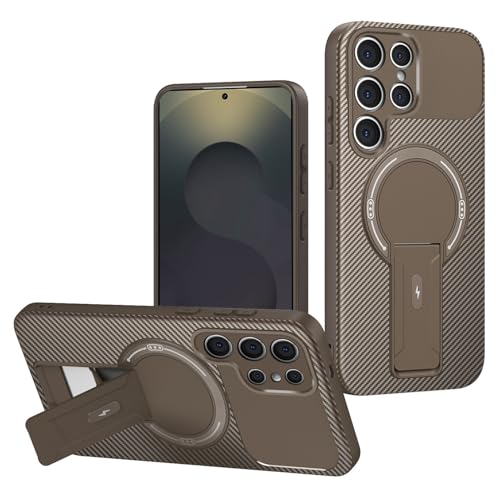 Coque Samsung S26 magnétique béquille intégrée protection antichoc robuste texture carbone