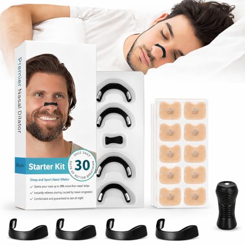 30-Day Pack Magnetic Nasal Strips - Nose Strips for Breathing Value Pack | Magnetic Nose Strip for Men & Women Nose Magnet Breathing Aid (Black)
