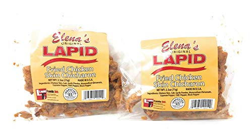 Elena s Original Lapid Fried Pork Rinds (Fried Chicken Skin Chicharon, 2 Pack of 71g)