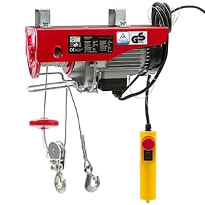Arebos Elektrische Kabeltakel 500 W | Elektrische Lier met Afstandsbediening | Capaciteit 100 kg tot 200 kg | Elektrische Takel Hoist Winch Crane | hefgereedschap met, haak | TÜV Rheinland GS