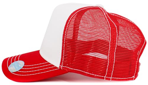 Image of KBETHOS Classic 5 Panel Cotton Twill Mesh Trucker Cap with Adjustable Snapback