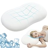 AIRSKY Memory Foam Pillow for Side, Stomach and Back Sleepers, Soft Cooling Neck Support Orthopedic Cervical Ergonomic Pillows for Sleeping Neck Pain with Removable Washable Cover, White