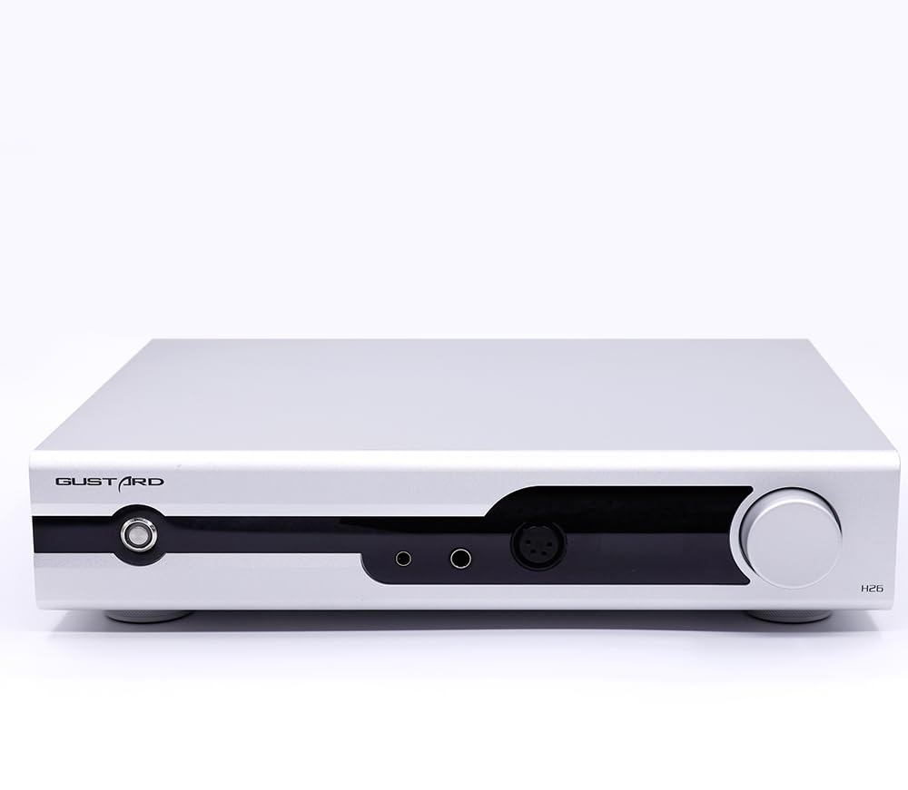 KGUSS Gustard H26 Fully Balanced Discrete Headphone Amp Pre-Amplifier 6.35mm/4.4mm Balanced/4-Pin-XLR Headphone Output with Remote Control(Silver)