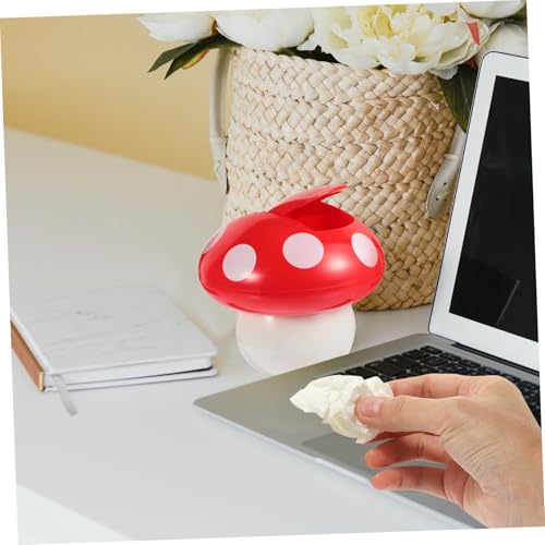 Mini papelera de escritorio con tapa roja miniatura 3