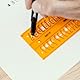 Aristo Isonorm Schriftschablone gerade Mittelschrift (5,0 mm, H-Profil, Typ B, formstabiler PET-Kunststoff) orange-transparent