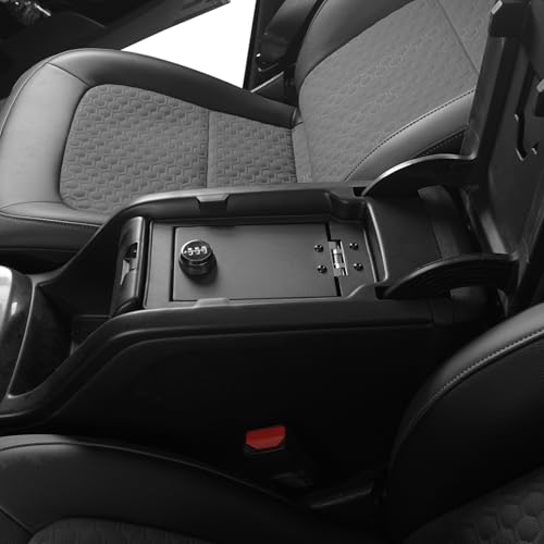 Hooke Road Center Console Organizer Safe Storage Lockbox for 2015-2022 Chevy Colorado & GMC Canyon Accessories - Black Steel