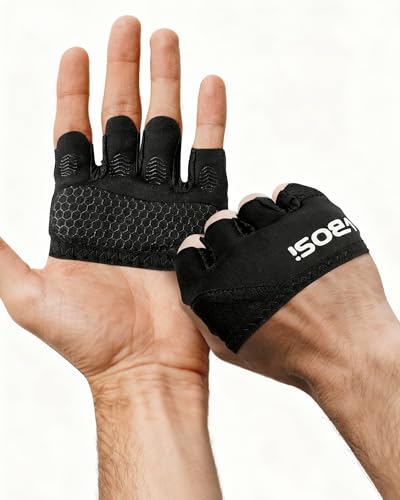 FitDA Fitness Handschuhe, Trainingshandschuhe für Damen und Herren, Atmungsaktiv & rutschfest, Gym Handschuhe, Sporthandschuhe für Crossfit Bodybuilding Gym Krafttraining(schwarz, M)