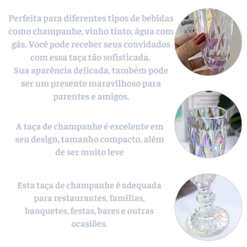 Jogo De Taças Vidro De Champagne Furta-cor 160ml 6 Peças