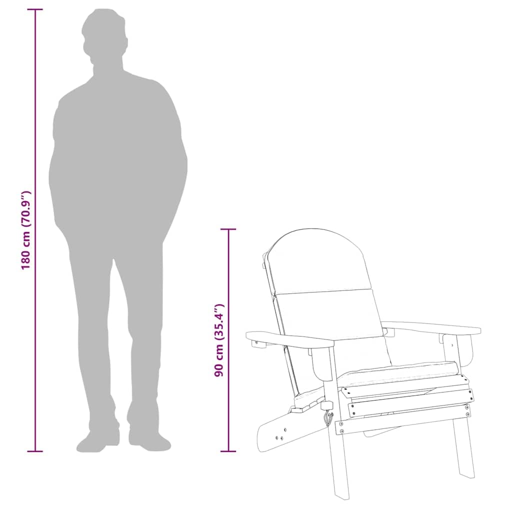vidaXL Adirondack-Gartenstuhl mit Kissen Massivholz Akazie