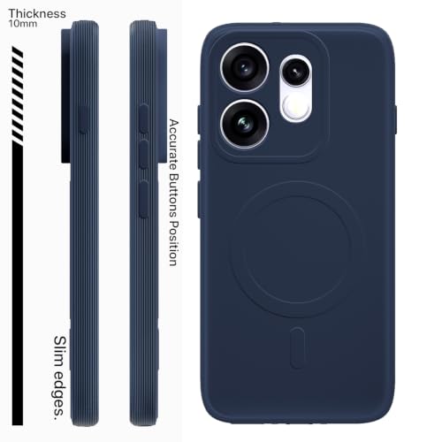 Image of Pikkme Back Cover for Oppo Reno 16 5G Soft Matte Silicone Mag-Safe Design (Mag-Safe Not Support) Camera Protection | Slim Fit Bumper Cover (Blue)