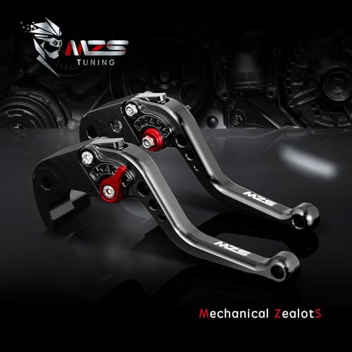 Image of MZS Black Motorcycle Brake Clutch Levers Adjustable Short CNC Set