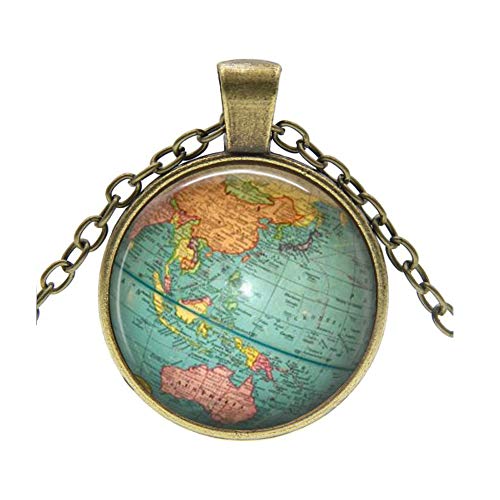 Globe Jewelry, Vintage Globe Pendant , Globe Art Pendant ,Teacher Gift, World Travel Adventurer , World Map Globe Jewelry