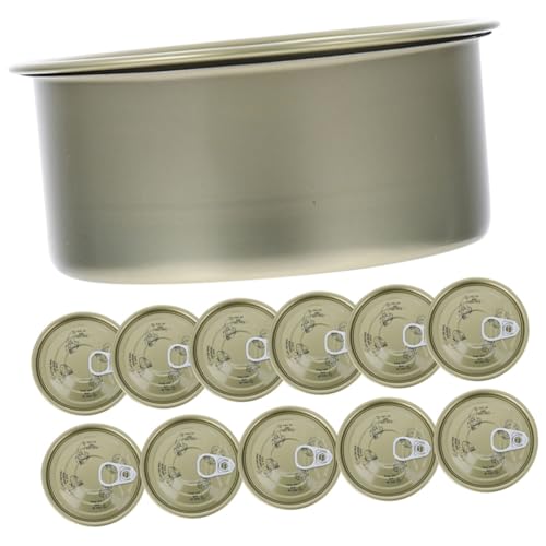Yardwe 12Pcs Food Grade Can Airtight Snack Preservation Tins with Lids for Storing Cookies Cat Food and Holiday Treats Festive Design