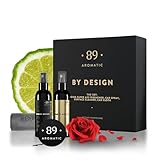 Aromatic •89• Geschenkset Autopflegeset – Bergamotte, Rose & Johannisbeere – Innenraumreiniger & Cockpitreiniger Set mit Autoduftspray, Mikrofasertuch & Hängepapier Lufterfrischer für Auto Pflege