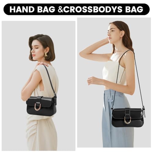Image of Womens Shoulder Bag, Womens Crescent Shoulder Bag Y2K Crescent Purse Black Bag Shoulder Bag Small Hobo Purse